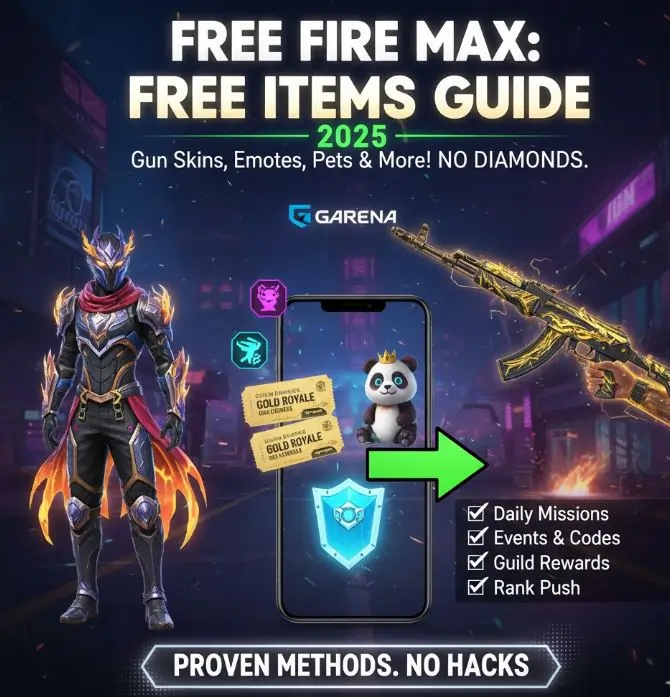 Free Fire Gun Skins & Free Items in MAX 2025: Claim Without Diamonds 1 Free Fire Gun Skins & Free Items banner