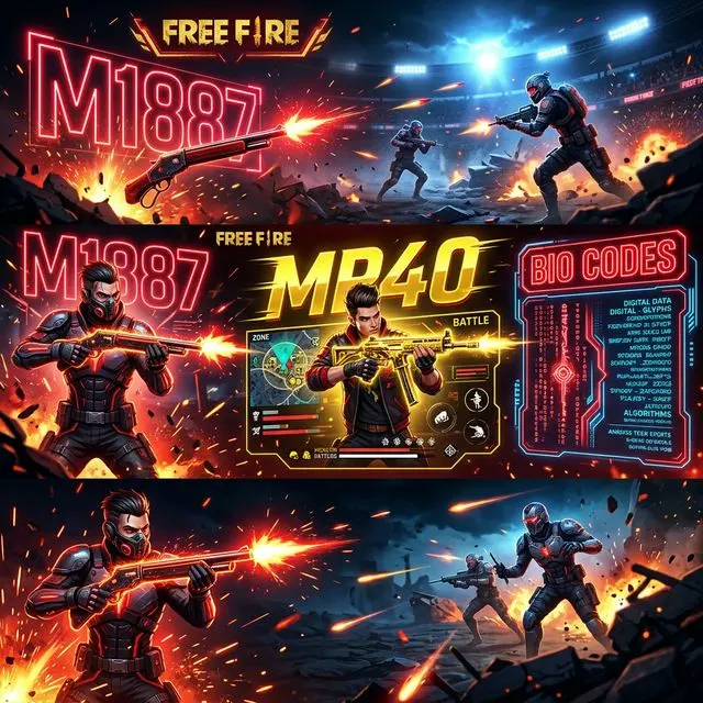 Free Fire Bio Style Code M1887, MP40 (Copy Paste 2026)